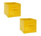 Lot De 2 Boîtes De Rangement Design Velours Mix N' Modul - L. 31 X L. 31 Cm - Jaune