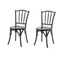 Lot De 2 Chaises Bistrot En Bois - Marron Foncé