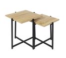 Lot De 2 Tables Gigognes En Bois Et Métal Kalo - Marron Et Noir