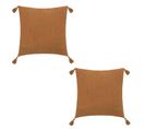 Lot De 2 Coussins De Chaise Brodés Rectangulaires Starke - 40 X 40 Cm - Cannelle