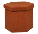 Pouf Pliant Héxagonal En Bouclette - Ambre