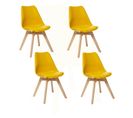 Lot De 4 Chaises Design Scandinave Baya - Jaune