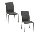 Lot De 2 Chaises Empilables Diese En Aluminium Et Polytexaline - Anthracite Et Graphite