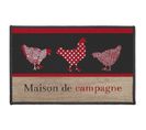 Tapis Rectangle Maison De Campagne - Noir Et Rouge