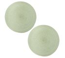 Lot De 2 Sets De Table Tressés Ronds - Diam. 38 Cm - Olive