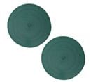 Lot De 2 Sets De Table Tressés Ronds - Diam. 38 Cm - Vert Émeraude