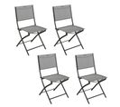 Lot De 4 Chaises De Jardin Pliables Modula - Galet Et Graphite