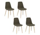 Lot De 4 Chaises Loka En Tissu - Kaki