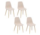 Lot De 4 Chaises Loka En Tissu - Beige