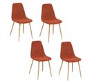 Lot De 4 Chaises Loka En Tissu - Ambre