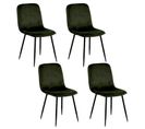 Lot De 4 Chaises Kate En Velours Et Métal - Vert