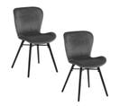 Lot De 2 Chaises Lucie En Velours Et Bois - Gris Et Noir