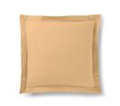 Taie D'oreiller Taupe 63 X 63 Cm Volant Plat Piqué  / 100% Coton / 57 Fils/cm²