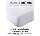 Lot De 2 Protèges Matelas Imperméable, Absorbant Et Anti-acariens 140 X 190 Cm