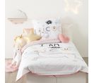 Parure De Couette 140 X 200 "licorne" Réversible 100% Coton / 57 Fils/cm²