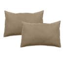 Lot De 2 Taies D’oreiller  Pur Coton Teint Lavé 63 Fils/cm² Vent Du Sud -  Camel - 50 X 70 Cm