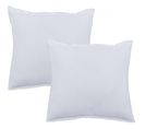 Lot De 2 Taies D’oreiller  Pur Coton Teint Lavé 63 Fils/cm² Vent Du Sud -  Neige - 65 X 65 Cm