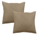 Lot De 2 Taies D’oreiller  Pur Coton Teint Lavé 63 Fils/cm² Vent Du Sud -  Camel - 65 X 65 Cm