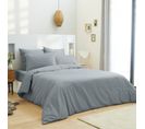 Pack Complet 6 Pièces Gris Clair Housse De Couette Pour Lit 180 X 200 Cm Coton / 57 Fils/cm²