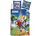 Parure De Couette 140 X 200 "sonic Heros" Microfibre / 100% Polyester