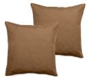 Lot De 2 Taies D'oreiller Percale Pur Coton 80 Fils/cm² - Cognac - 65 X 65 Cm