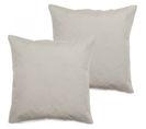 Lot De 2 Taies D'oreiller Percale Pur Coton 80 Fils/cm² - Naturel - 65 X 65 Cm