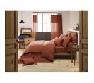 Pack Housse De Couette "gaïa"- "gaze De Coton" - Terracotta - Pack 4 Pièces Pour Lit 180 X 200 Cm