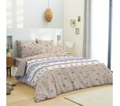 Pack Complet Housse De Couette Réversible Pour Lit 140 X 190 Cm Heart Taupe