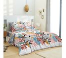 Pack Complet Housse De Couette Réversible Pour Lit 140 X 190 Cm Tropique Multi