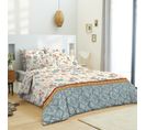 Pack Complet Housse De Couette Réversible Pour Lit 160 X 200 Cm Nature Bleu