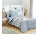 Pack Complet Housse De Couette Réversible Pour Lit 90 X 190 Cm Heart Bleu