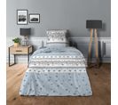 Parure De Draps 3 Pièces Pour Lit 90 X 190 Cm Heart Bleu 100% Coton