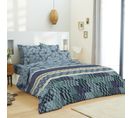 Pack Complet Housse De Couette Réversible Pour Lit 180 X 200 Cm "king Size" Stella Bleu