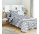 Pack Complet Housse De Couette Réversible Pour Lit 90 X 190 Cm Floral Lavande