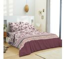 Pack Complet Housse De Couette Réversible Pour Lit 140 X 190 Cm Cashemire Bordeaux