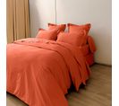 Housse De Couette Percale De Coton Peigné -julian Terracotta - Housse De Couette 260 X 240 Cm