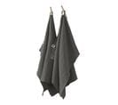 Lot De 2 Essuie-mains Gaze De Coton 50 X 70 Cm Granit Anthracite