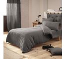 Housse De Couette Gaze De Coton Bio 140x200 Cm 1 Personne Gris Anthracite