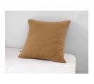 Taie D'oreiller Gaze De Coton 60 X 60 Cm Gaia Camel Marron