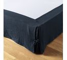 Cache-sommier Gaze De Coton 90 X 190 Cm Gaia Bleu