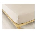 Drap Housse Flanelle Chaude 140 X 190 Cm Bonnet 30 Cm Candice Beige