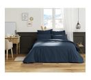 Housse De Couette 100% Coton Luxe 57 Fils 200 X 200 Cm Agathe Bleu