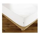 Drap Housse King Size 200 X 200 Cm Bonnet 30 Cm Ambre Blanc