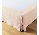 Cache-sommier Gaze De Coton 140 X 190 Cm Gaia Rose Clair