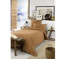 Housse De Couette Flanelle 140 X 200 Cm Candice Camel Marron