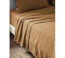 Drap Plat 240 X 300 Cm Double Gaze De Coton Luxe Gaïa Camel