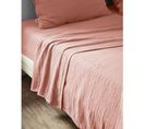 Drap Plat 240 X 300 Cm Double Gaze De Coton Luxe Gaïa Rose Pêche