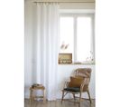 Rideau Ajustable + 8 Anneaux Pince 140 X 270 Cm Lin Lavé Français Luxe Soline Blanc