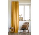 Rideau Ajustable + 8 Anneaux Pince 140 X 270 Cm Lin Lavé Français Luxe Soline Jaune