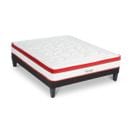 Matelas Suprême Mousse Haute Densité Accueil Mémoire De Forme Et Sommier Tissu Gris - 180 X 200 Cm